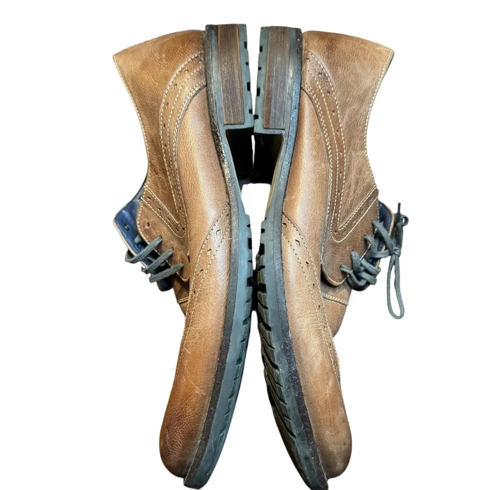 Steve Madden Higgdens Shoes Mens Size 13 Brown Leather Wingtip‎ Oxford Dress